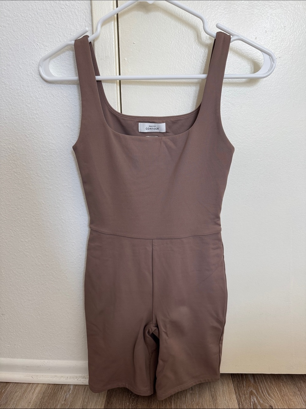 Aritzia Contour Tank Romper in Mauve Brown